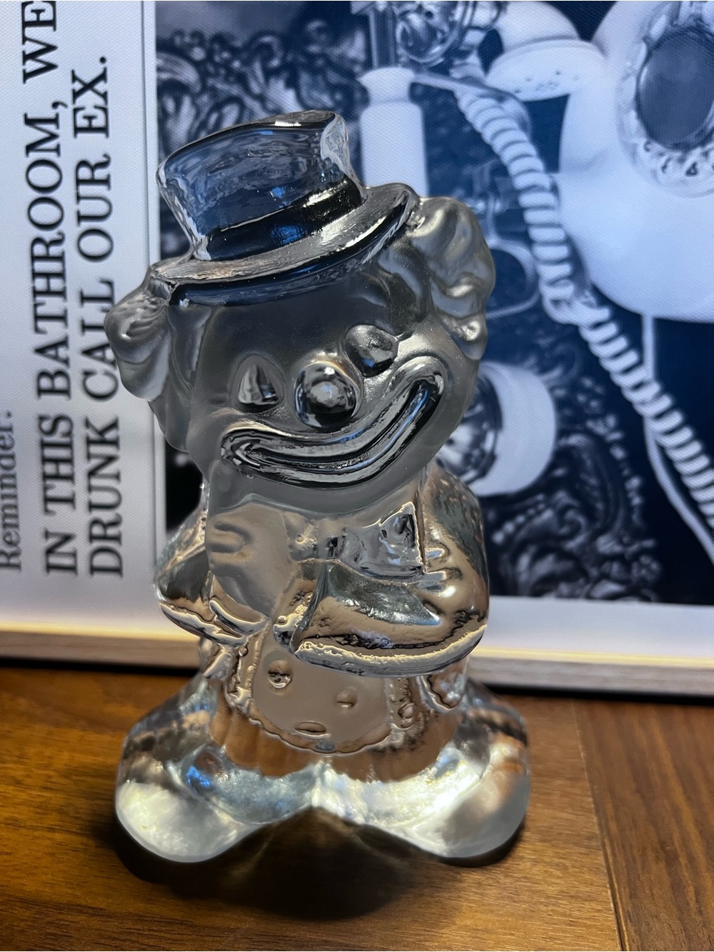 Silver Clown Figurine Decorative Accent - Shiny Metallic Home Decor